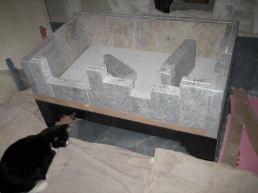 Dry setting the soapstone